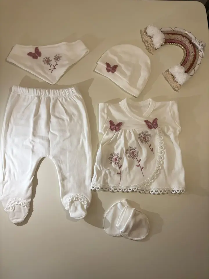 5'Li Çiçekli Kelebekli Set