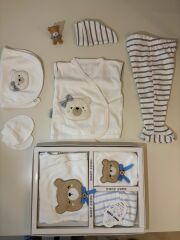 5'Li Ayı Desenli Nakışlı Set