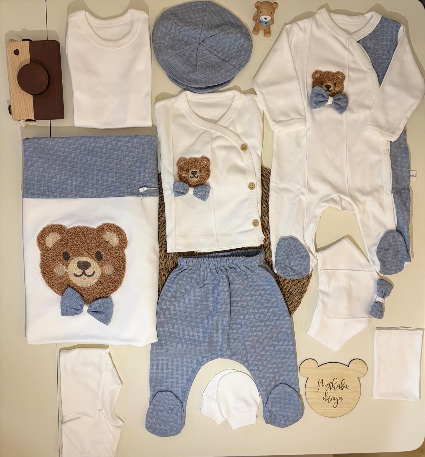 10'Lu Süzine Nakışlı Ayıcık  Set