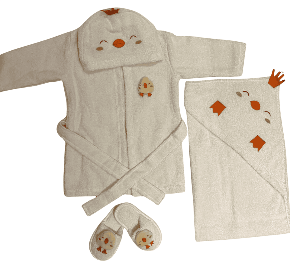 Civciv Desenli Bornoz Set