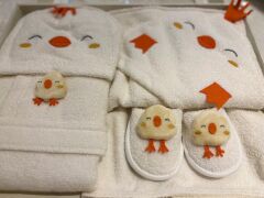 Civciv Desenli Bornoz Set