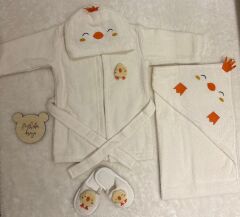 Civciv Desenli Bornoz Set