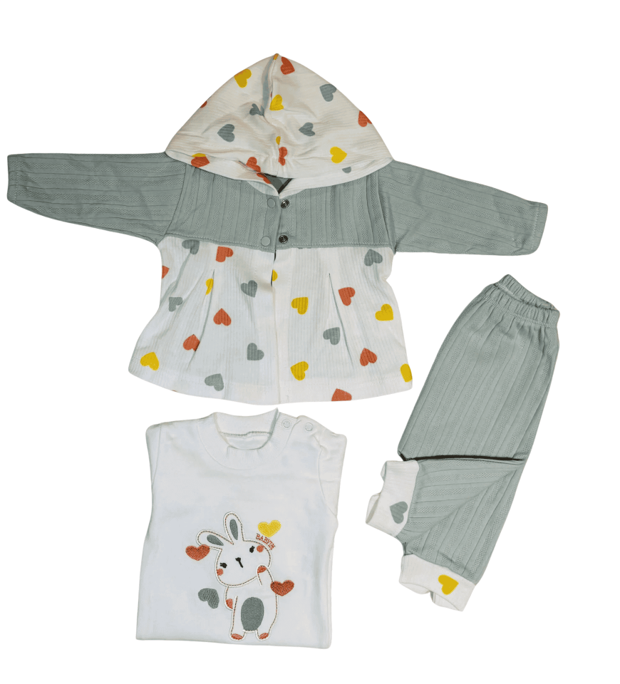 Kalpli 3'Lü Kapşonlu Takım