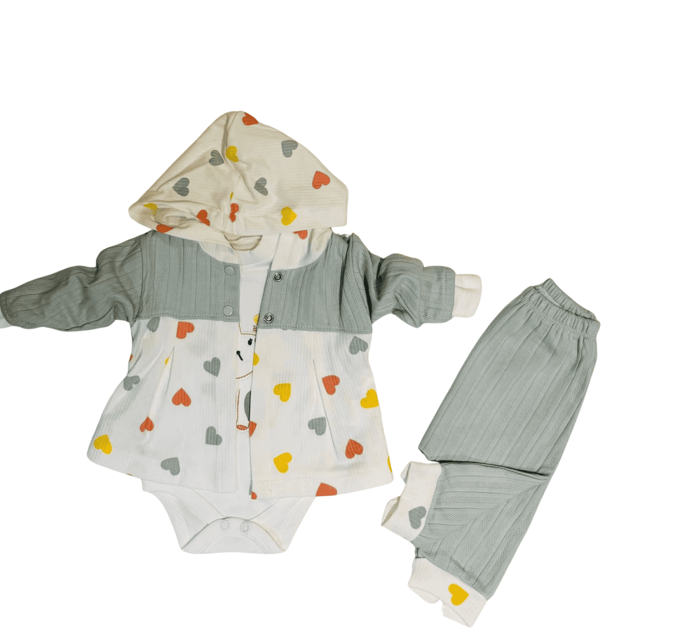 Kalpli 3'Lü Kapşonlu Takım