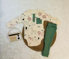 Hayvan Baskılı Çıtçıtlı Bady