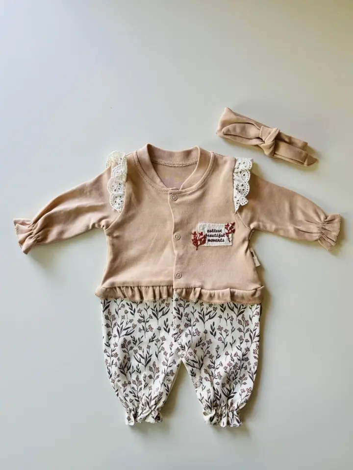 Çiçek Nakışlı Bandanalı Takım