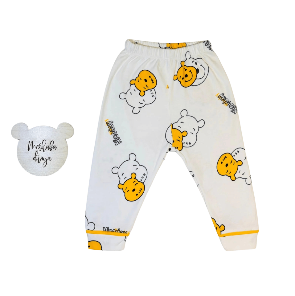 Pooh Baskılı Aylık Pijama Takımı