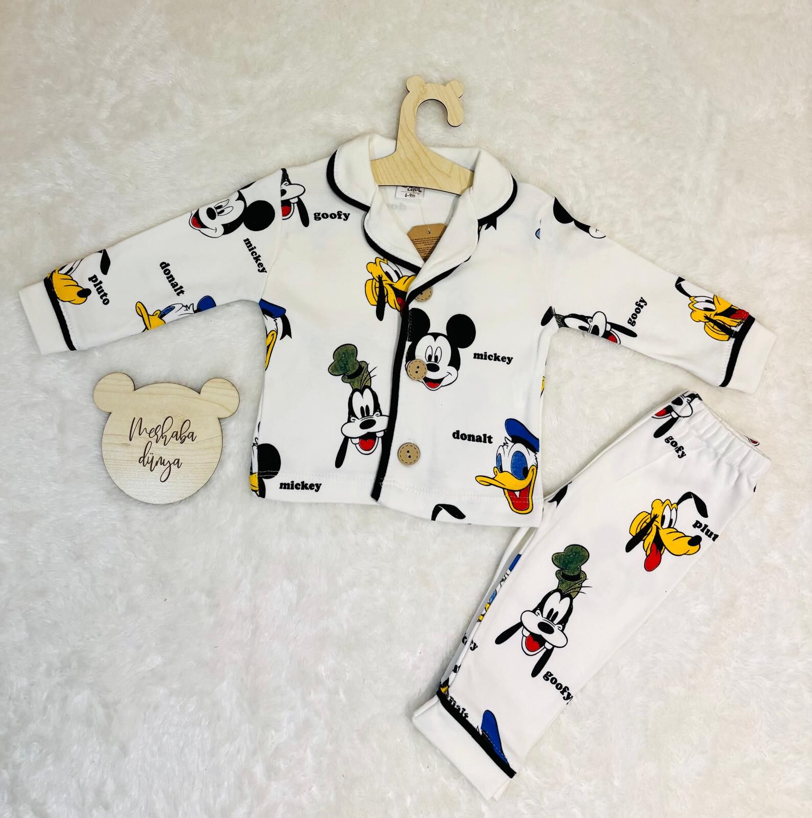 Mickey ve Ducky Baskılı Pijama Takımı