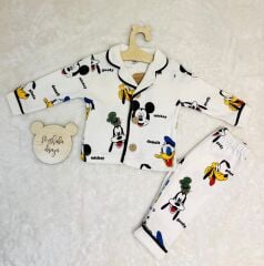 Mickey ve Ducky Baskılı Pijama Takımı