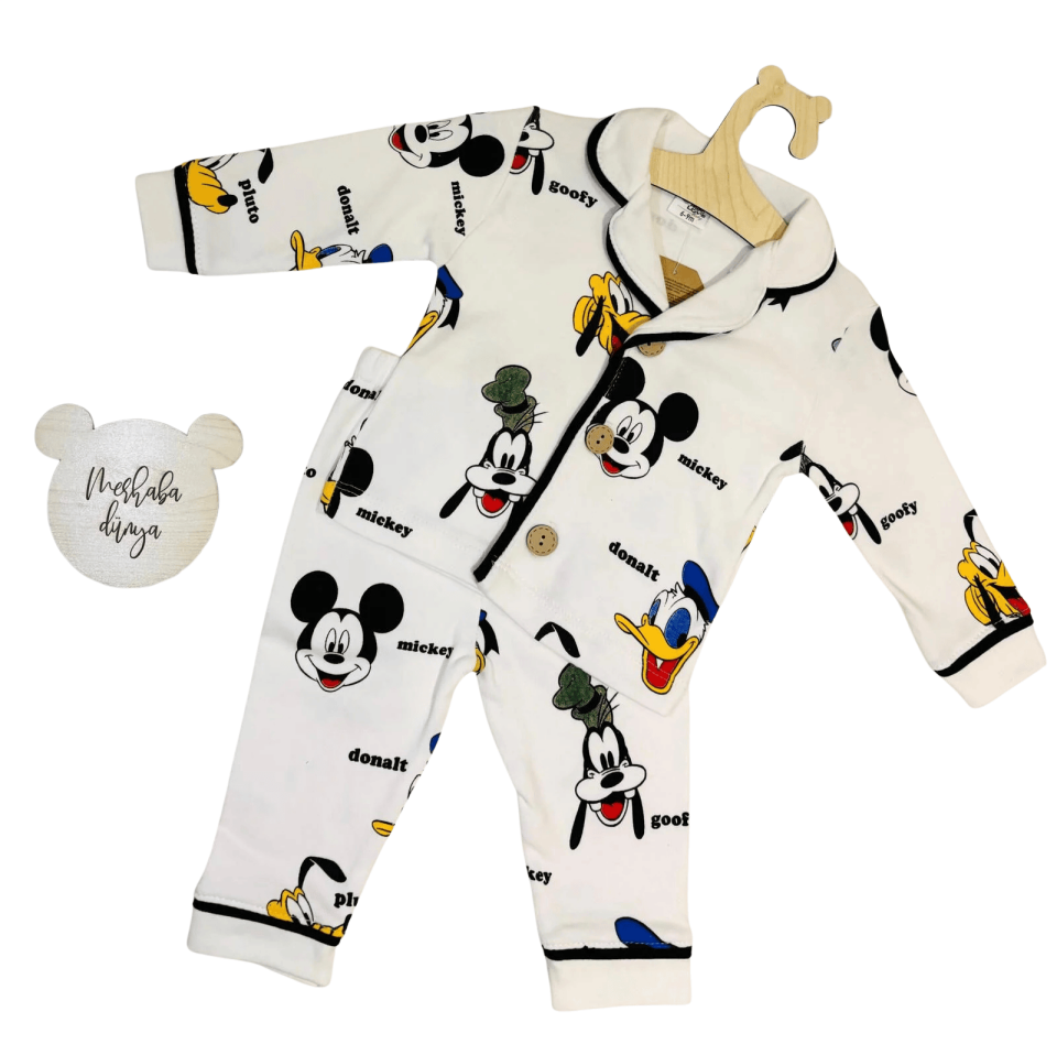 Mickey ve Ducky Baskılı Pijama Takımı
