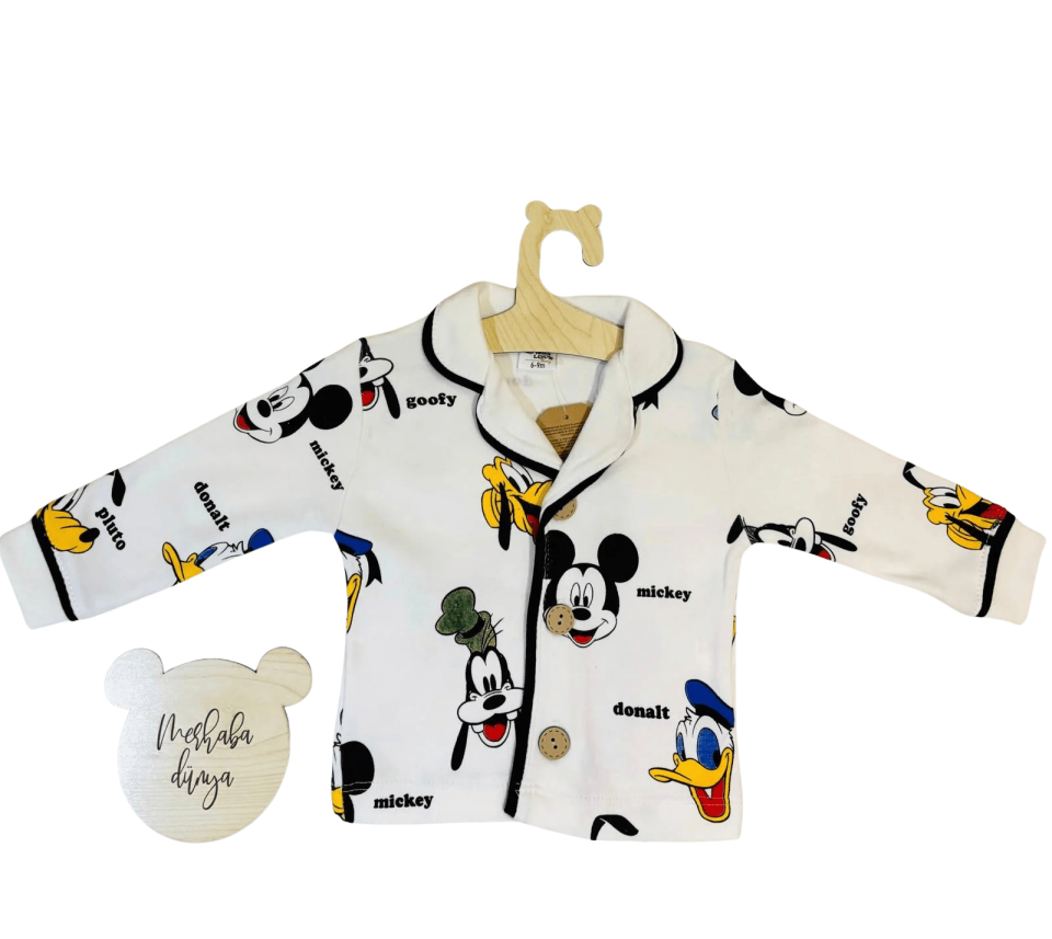 Mickey ve Ducky Baskılı Pijama Takımı