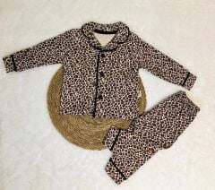 Leopar Baskılı Aylık Pijama Takımı