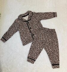 Leopar Baskılı Aylık Pijama Takımı