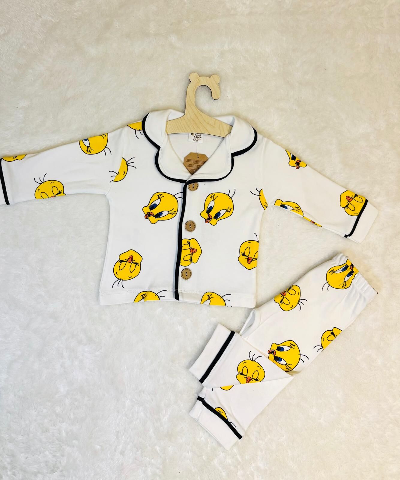 Twetty Basklı Aylık Pijama Takımı