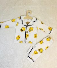 Twetty Basklı Aylık Pijama Takımı