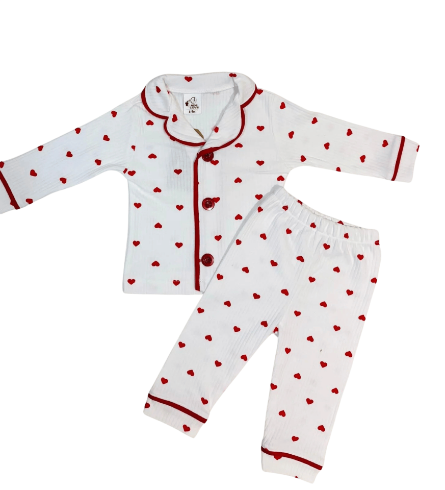 Küçük Kalpli Pijama Takımı