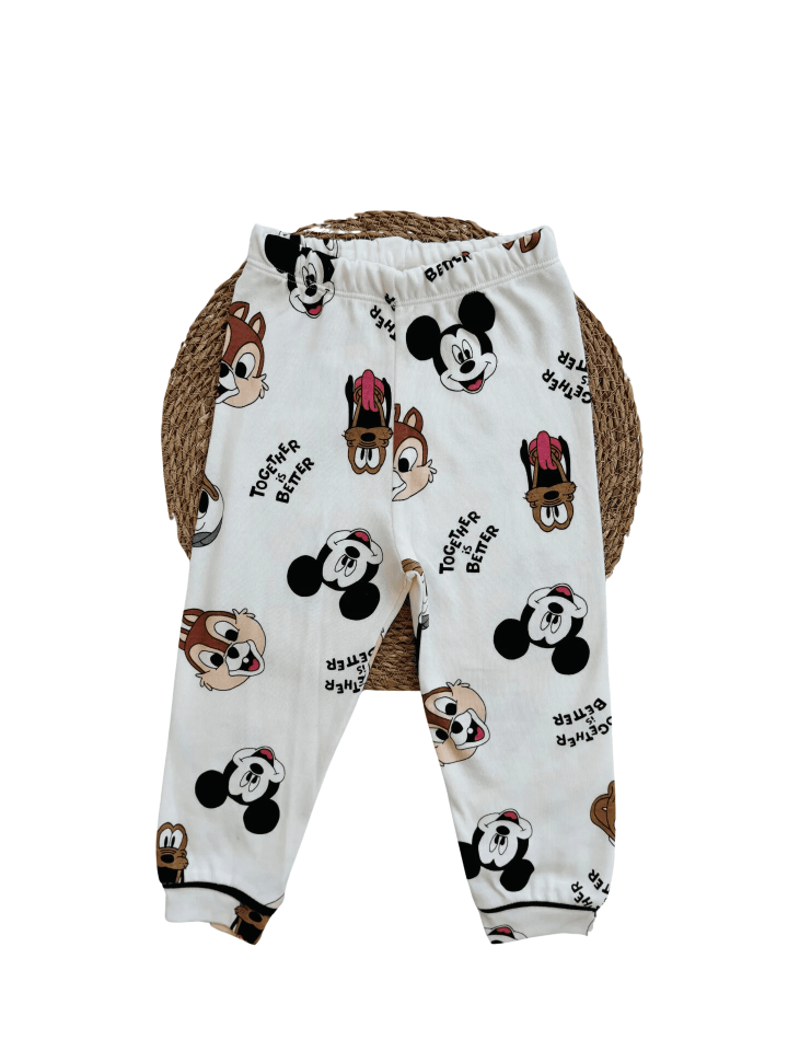 Çocuk Mickey Donald Desenli Uzun Kollu 2’li Pijama Takımı