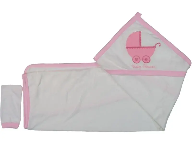 Kapüşonlu Baby Shower Nakışlı Bebek Havlu Seti