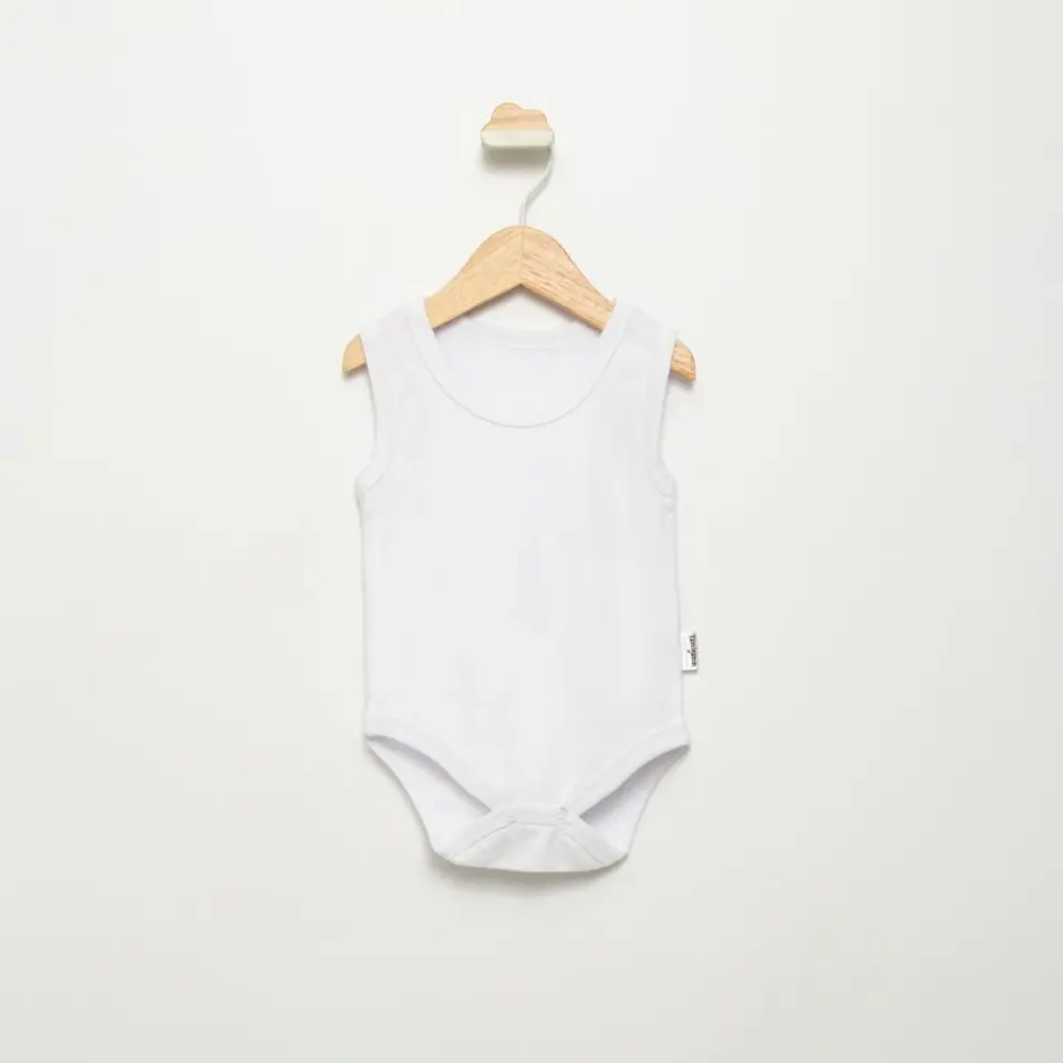 Beyaz Askılı Çıtçıtlı Bebek Body