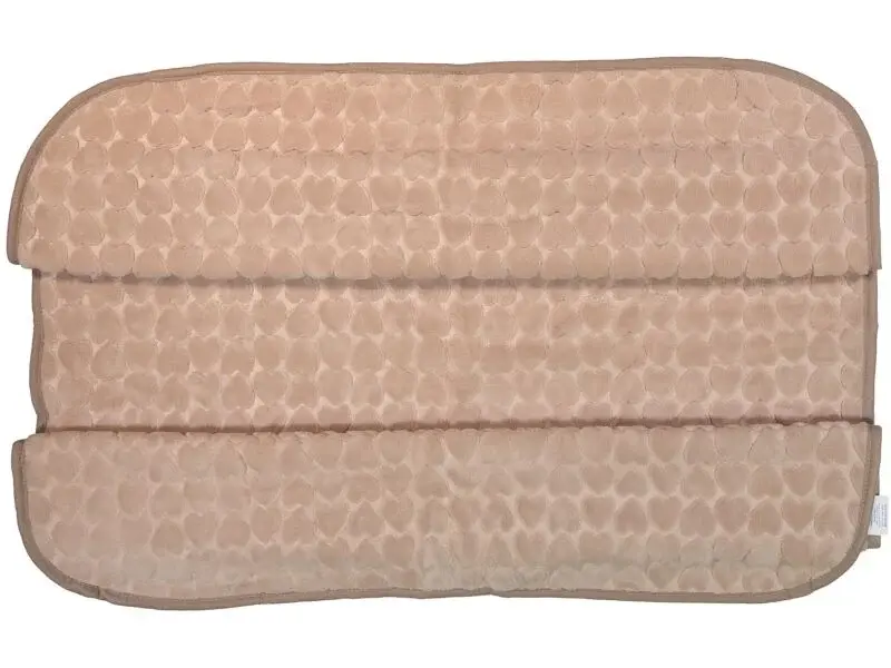 Kahverengi Kalp Desenli Peluş Bebek Battaniyesi