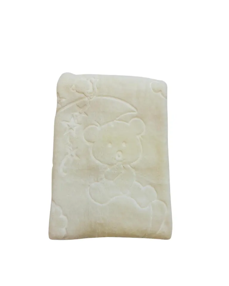 Ayıcıklı Kabartma Desenli Bebek Battaniyesi