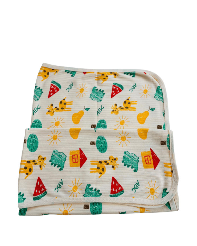 Renkli Desenli Müslin Bebek Battaniyesi