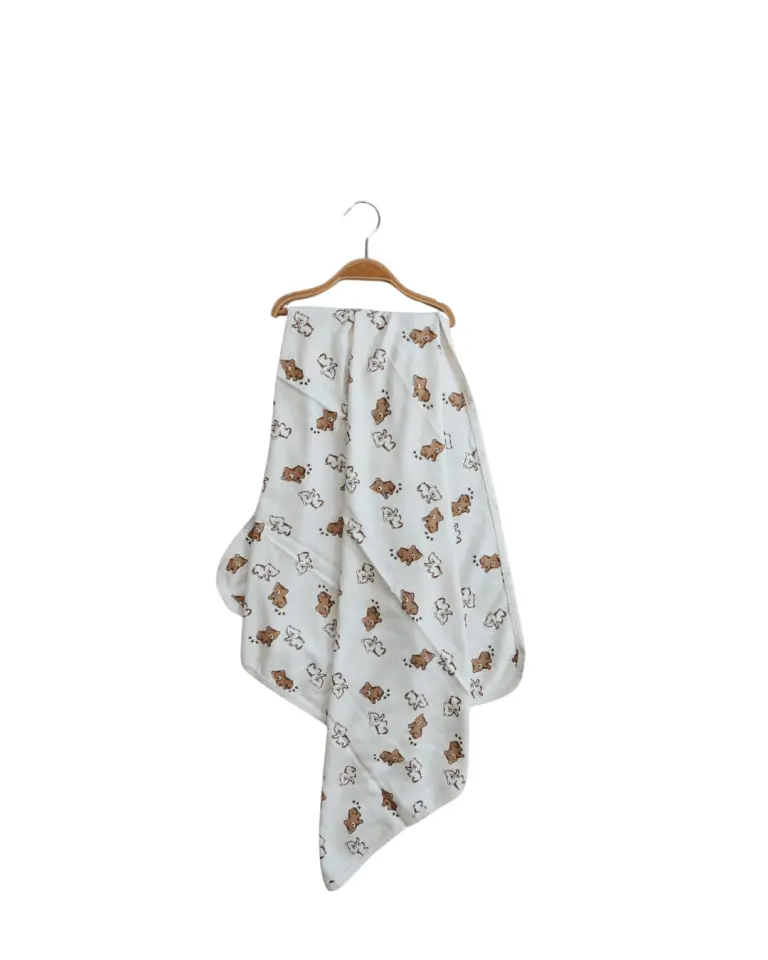 Ayıcık Desenli Müslin Bebek Battaniyesi