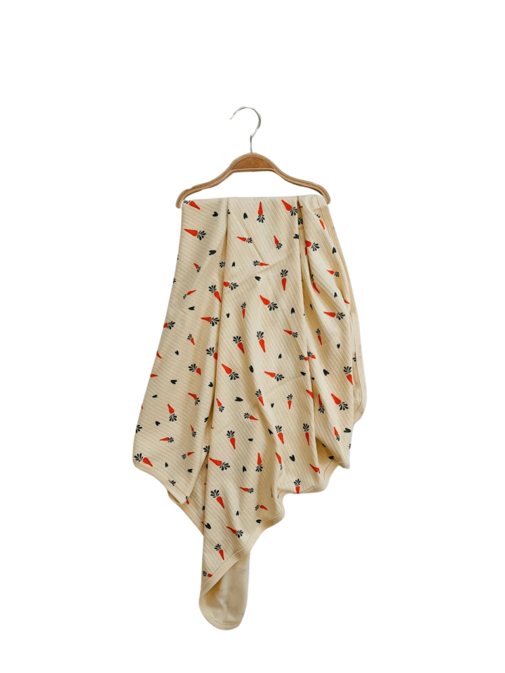 Havuç Desenli Müslin Bebek Battaniyesi