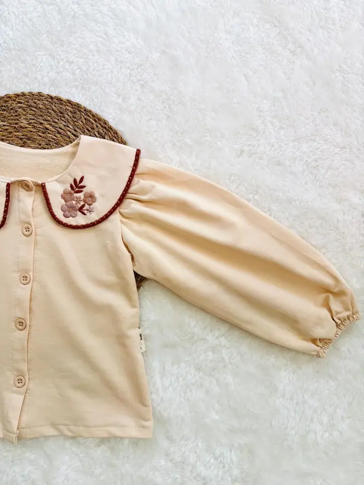 Çiçek Nakışlı Kabarık Kollu Kız Çocuk 2’li Takım