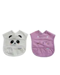 Panda Baskılı Bebek Önlüğü – %100 Pamuk, Yumuşak ve Emici